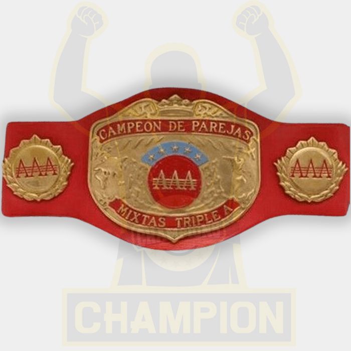 AAA World Mixed Tag Team Championship Belt Women Campeon Lady Maravilla Villano III