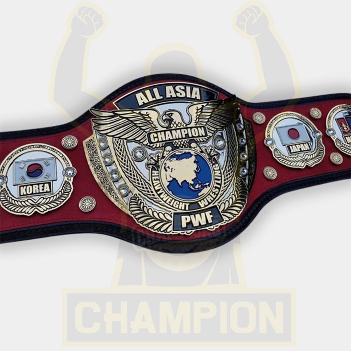 All Japan Pro Wrestling PWF Asia Heavyweight Wrestling Championship Belt Rikidozan
