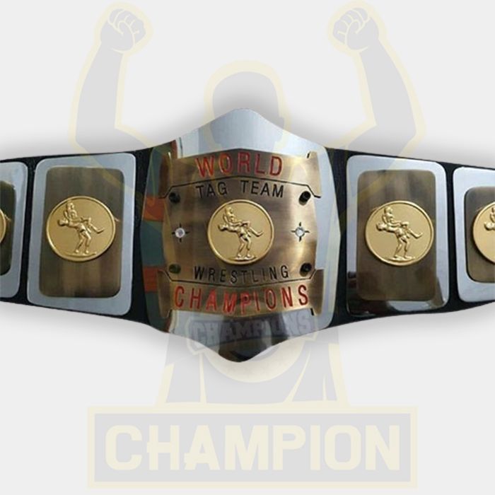 American Wrestling World Tag Team Championship Belt United States Old Condition