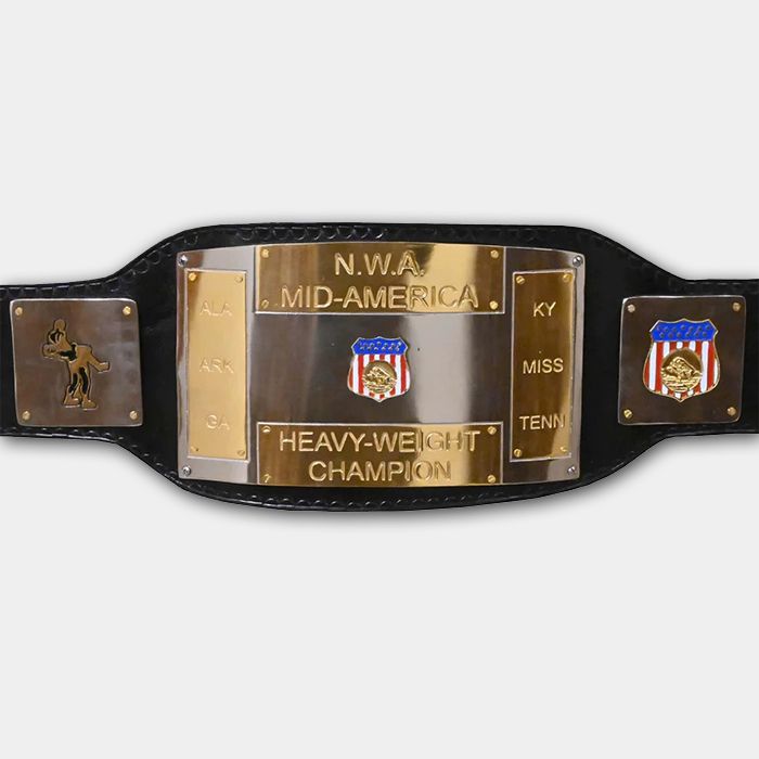 NWA Mid America Heavyweight Champion Dual Plated Title Belt NEW