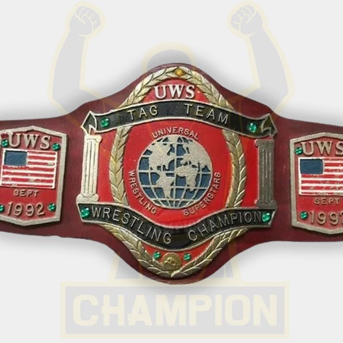 UWS Tag Team Wrestling Title Championship Belt 