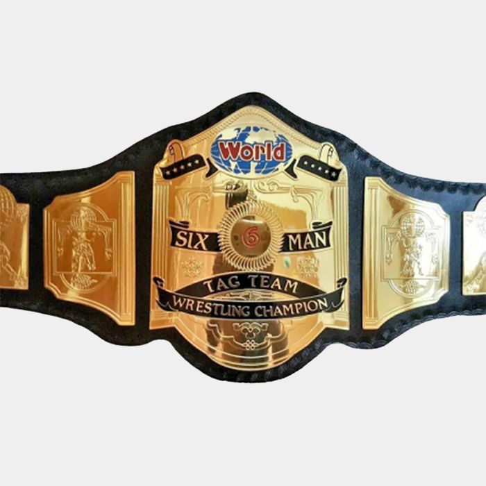 WCW World 6 Six Man Tag Team Wrestling Championship Replica Title Belt